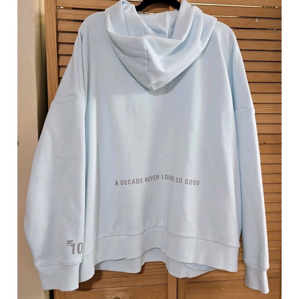 Fabletics "Go-To Hoodie Women's" size 2X Light Blue – Soft Fleece, Drop Shoulder